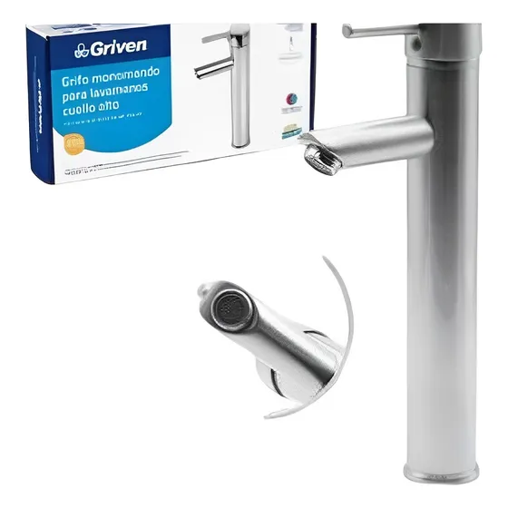Grifo Monomando Para Lavamanos Cuello Alto Griven Mayor Deta