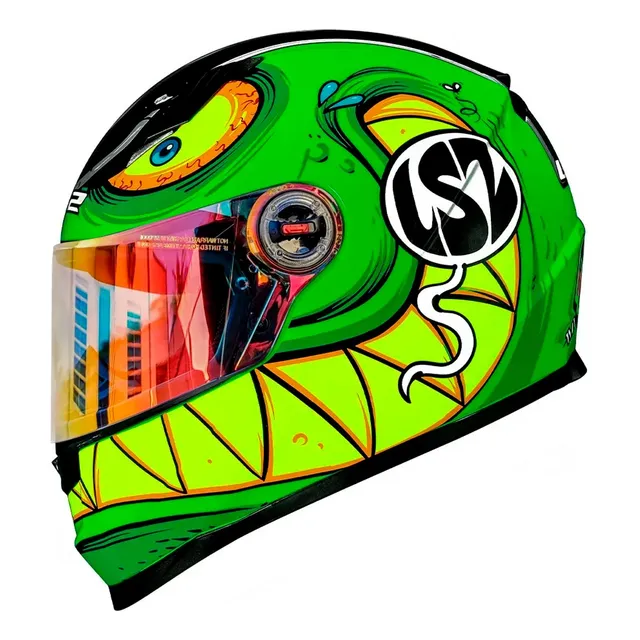 Capacete Ls2 Ff358 Tribal Verde Cobra Jacaré Rampage Snake