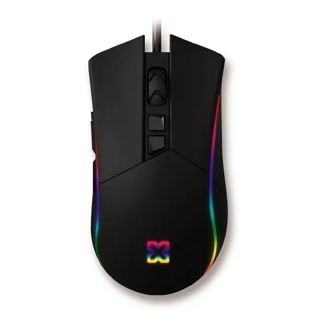 Mouse Gamer Soul Xm550 Negro 7 Botones Luces Led 4800 Dpi