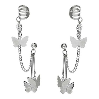 Climber De Oreja Con Diseño De Mariposa Grabada Chapa De Oro Climber De Oreja Con Diseño De Mariposa Grabada Chapa De Oro