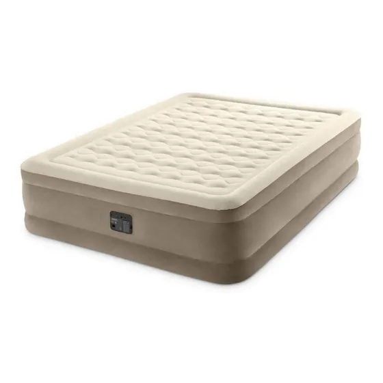 Colchón Inflable Intex Ultra Plush 2 Plazas Color Agua Hasta 230kg De 152cm X 203cm X 46cm