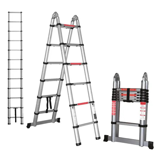Escada Aluminio Telescopica 3 Metros 12 Degraus Dobrável 2x6