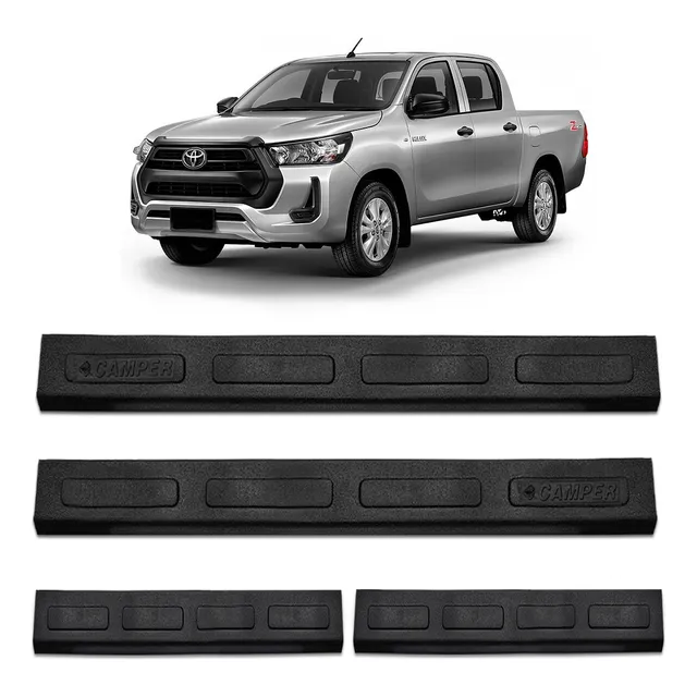 Jogo De Soleira Porta Hilux Cd 2023 2024 2025 Injetada Preta