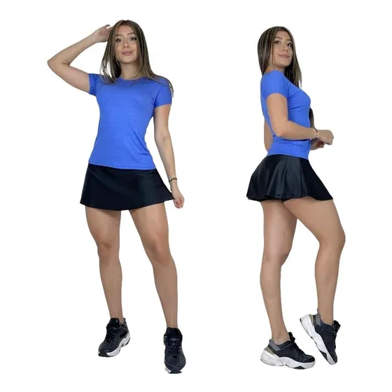 Conjunto Deportivo Falda Short Y Blusa De Malla