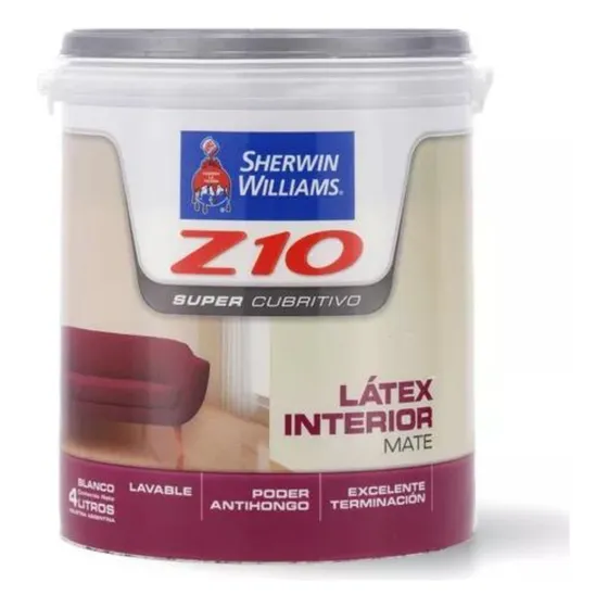 Z10 Látex Interior Mate Blanco Sherwin Williams X 4 Lts
