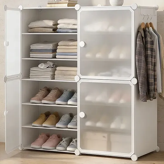 Zapatera Organizador Ropero Estanteria Armario Con Puertas Zapatos IMBACK Color Blanco | Cuotas sin interés