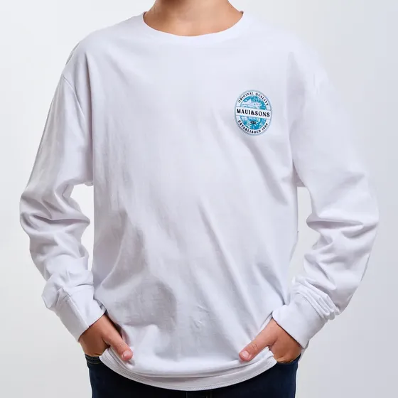 Polera Ml Breaker Blanco Infantil Maui And Sons