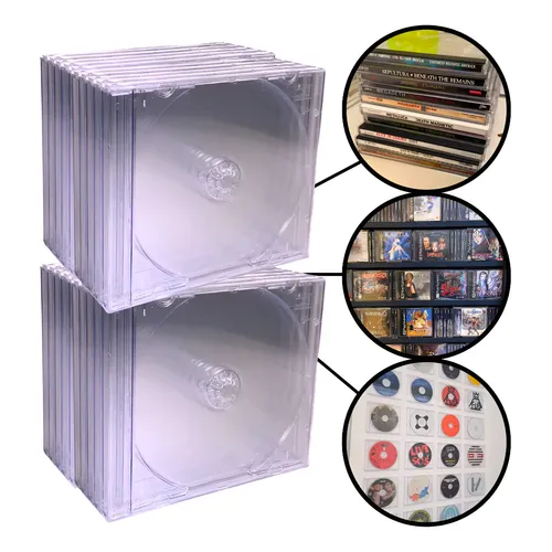 Caixa De Armazenamento De Cd Com 2 Unidades, Estojo De