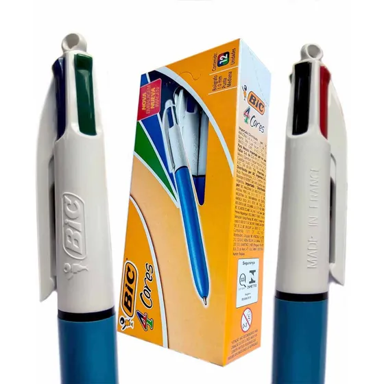 Caneta Esferográfica Retrátil Bic 4 Cores 4 Em 1 Caixa C/ 12