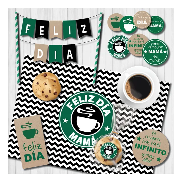 Kit Imprimible Desayuno Dia De La Madre Mama Cafe Cuponera