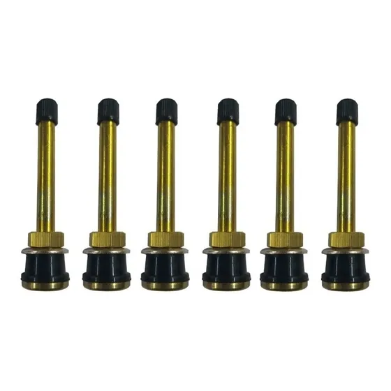 Kit 6 Válvulas Rectas Picos Bronce Para Llanta Camión Tr571
