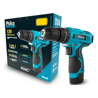 Furadeira Martelete Parafusadeira Sem Fio De 10mm Philco Ppf03 12v Cor Azul FrequĂȘncia 60hz 127/220v Furadeira Martelete Parafusadeira Sem Fio De 10mm Philco Ppf03 12v Cor Azul FrequĂȘncia 60hz 127/220v