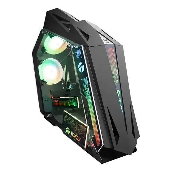 Case Gaming Teros Te-1314g, Black, 4 Fan Argb, V\u002Ftemplado Color Negro | Cuotas sin interés
