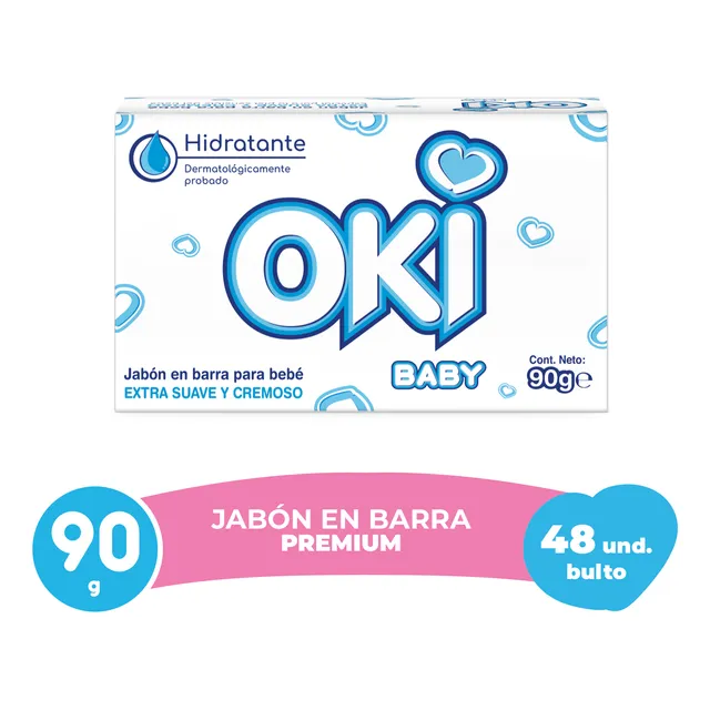 Oki Jabón En Barra De Bebé 90gr 48 Unid X Bulto