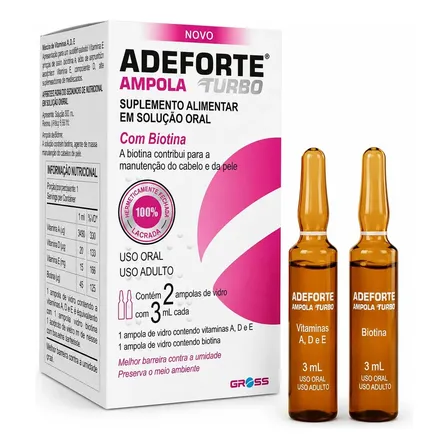 Adeforte Turbo + Biotina 3ml Suplemento Alimentar Capilar