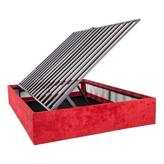 Base De Cama Closet Individual Dormimundo Color Rojo