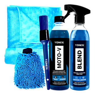 Kit Lavagem Moto-v Blend Toalha Secagem Pincel Luva Vonixx Kit Lavagem Moto-v Blend Toalha Secagem Pincel Luva Vonixx