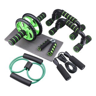 Kit Rueda Abdominal Barras Push-up Cuerda Ejercitado Kit Rueda Abdominal Barras Push-up Cuerda Ejercitado