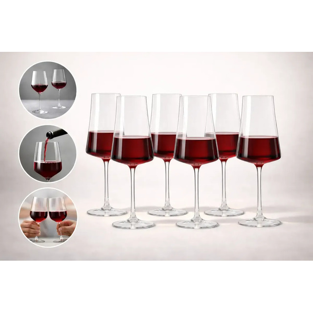 Jogo 6 Taças Cristal Xtra Premium Titanium Vinho Tinto 520ml Crital Jogo 6 Taças Cristal Xtra Premium Titanium Vinho Tinto 520ml Crital