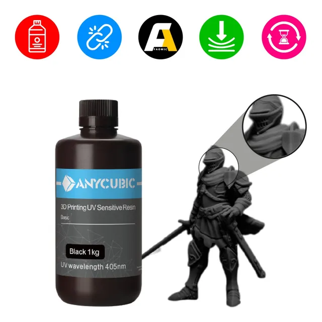 Resina Anycubic Color Uv 1 Kilo Impresión 3d Faomic