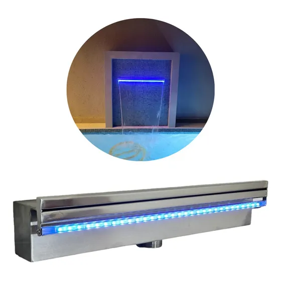 Cascata De Embutir 1metro Para Piscina Com Led