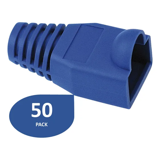 Bolsa 50 Botas Protectoras Conector Rj45 Cat5 Cat6 Azul