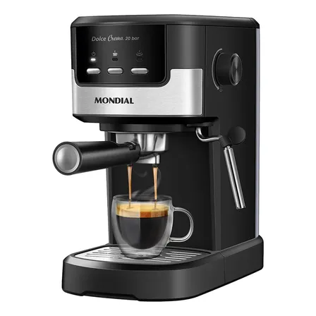 Cafeteira Espresso Dolce Crema 20 Bar Mondial Preto/inox 1200w C-21-e-cnp 127v