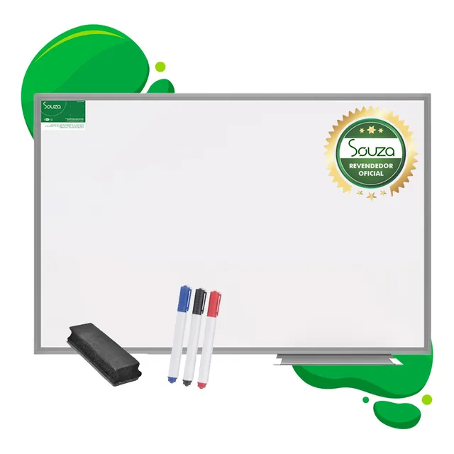 Lousa Quadro Branco 80x60 Com Apagador E 3 Marcadores Brinde