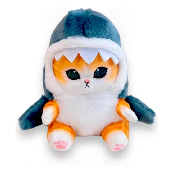 Peluche Mofusand Gato Tiburón 20 Cm Kawaii Para Niñas