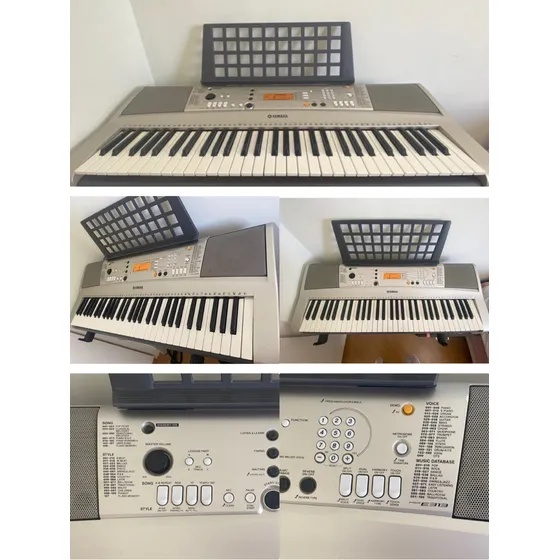 Teclado Yamaha Psr E313-vai Com Tripé Estante,fonte E Manual