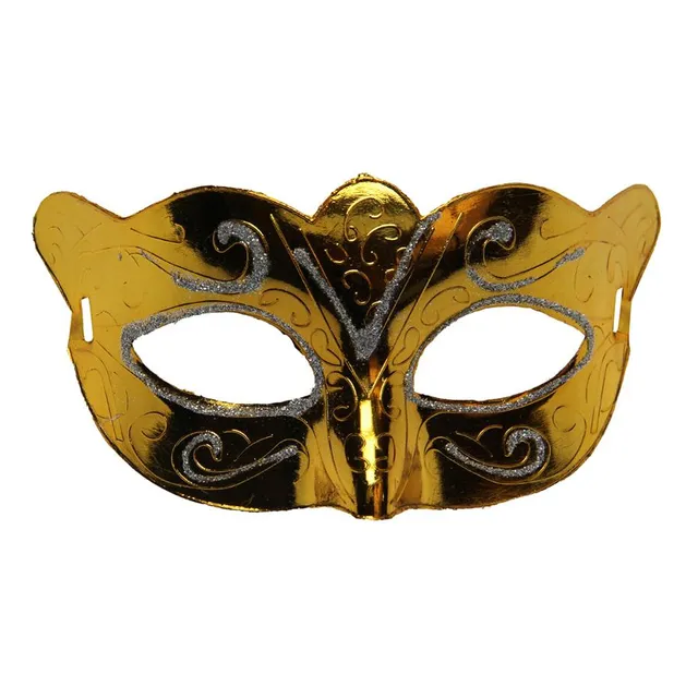 Máscara con purpurina metálica, fiesta de carnaval, fantasía veneciana, color amarillo, máscara de fantasía