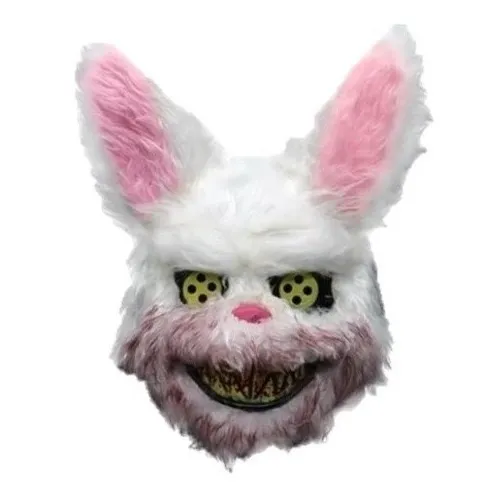 Mascara Conejo Sangriento Terror Halloween Color Blanco