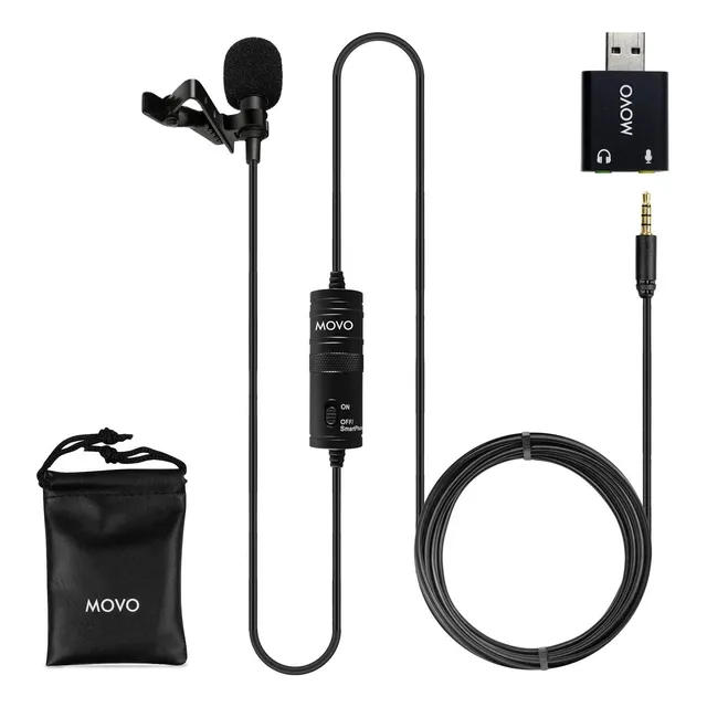 Micrófono Usb Lavalier Movo Universal Para Ordenador Con Ada