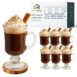Chocomold Jogo 6 Canecas Cappucino 120ml Xícara Nespresso Cafeteria D