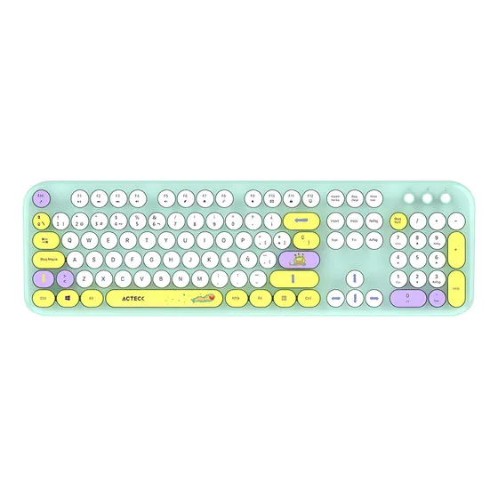 Kit teclado y mouse Acteck creator chic k-colors mk485 inalambrico usb 2.4 mhz lila y celeste
