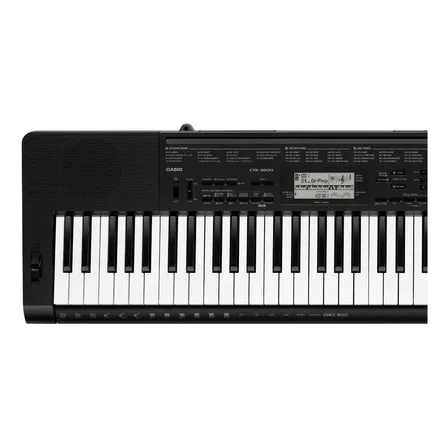 Teclado Casio Ctk3500 5/8 61 Teclas Sensíveis Com Fonte Biv Preto