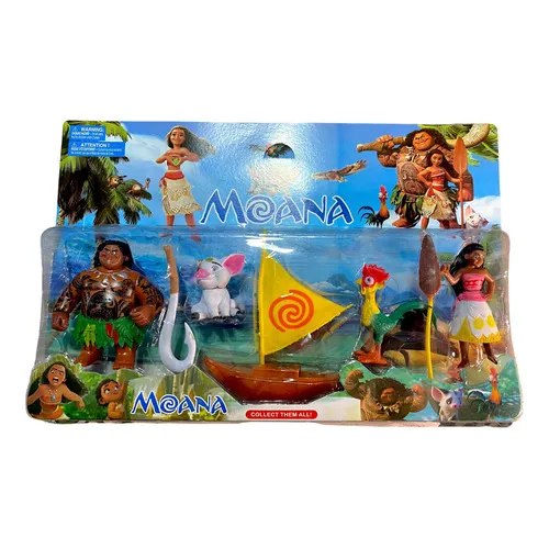 Kit Bonecos Moana Maui Pua Hei Hei 15 Cm Imediato