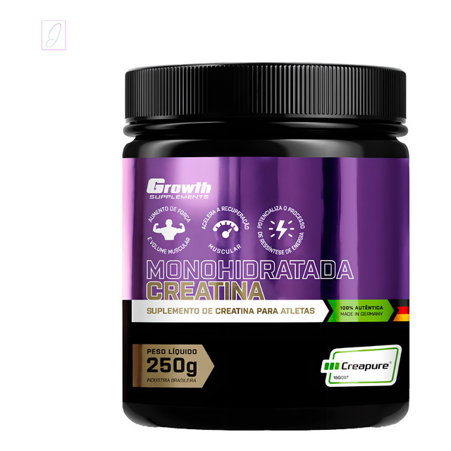 Creatina 250g Creapure Growth Supplements Sabor Sem Sabor Creatina 250g Creapure Growth Supplements Sabor Sem Sabor