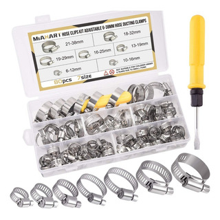80 Pcs De Abrazaderas De Tubo De Acero Inoxidable Ajustables 80 Pcs De Abrazaderas De Tubo De Acero Inoxidable Ajustables