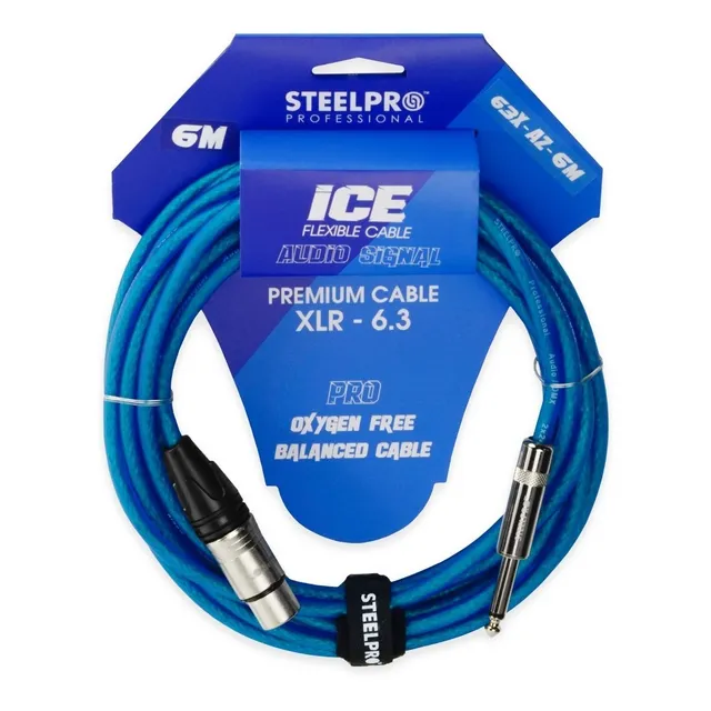 Cable Para Microfono Profesional 6m Hembra-plug 6.3 Steelpro