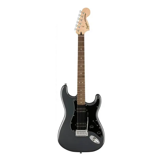 Guitarra eléctrica Squier by Fender Affinity Series Stratocaster HH de Álamo Charcoal Frost Metallic brillante Diapasón de Laurel Indio