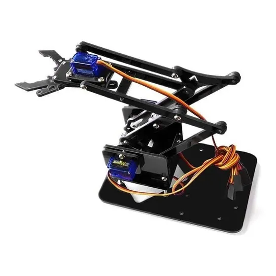 Brazo Robótico Mecanico Base Acrilico Arduino + 4 Servo Sg90