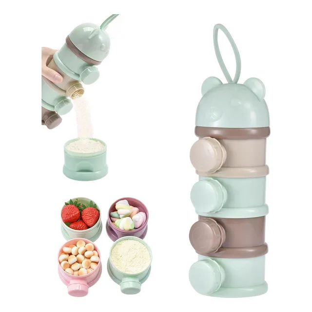 Dispensador Portátil Caja Leche En Polvo Para Bebés 4 Capas
