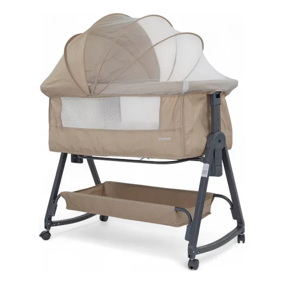 Cuna Colecho Mecedora 2en1 Con Mosquitero Bebesit Beige Liso Beige