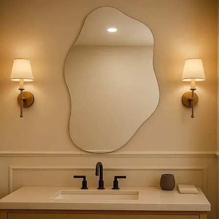 Espelho Vildrex Pisa 70x50cm Design Moderno Lapidado Luxo Suporte