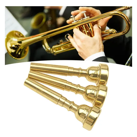 Set 3 Boquilla Para Trompeta De Oro 3c+5c+7c For Principiantes Profesionales, Para Instrumentos Musicales De Trompeta