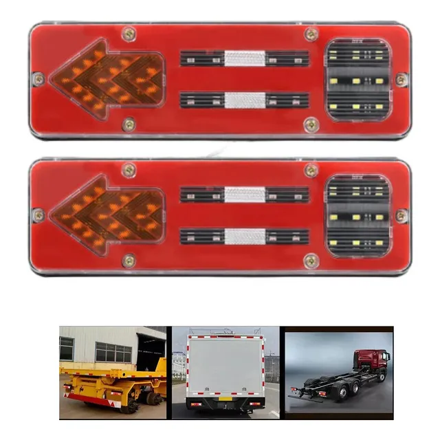 Par Lanterna Traseira Led Caminhão Carreta Seta Ré Freio