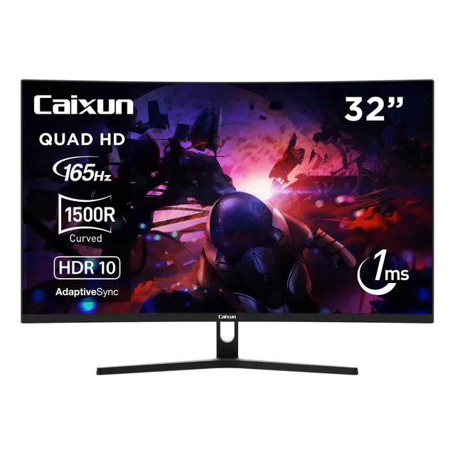 Monitor Gamer Curvo Caixun 32" QHD VA 1500R 165Hz HDMI DP USB 1ms C32C3Q