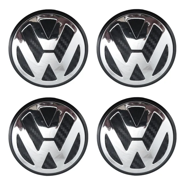 4 Centros Rin Vw 65mm Tiguan Bora Jetta Golf Mk6 Negro 15-19