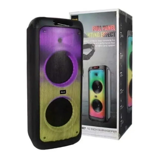 Bocina Portátil 10  Con Bluetooth Radio Microsd + Microfono